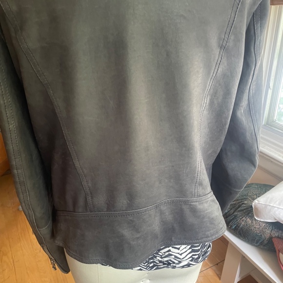 Grey leather jacket - Picture 6 of 7